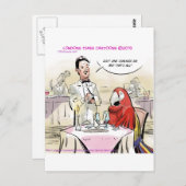 Parrot Fine Dining Funny Briefkaart (Voorkant / Achterkant)