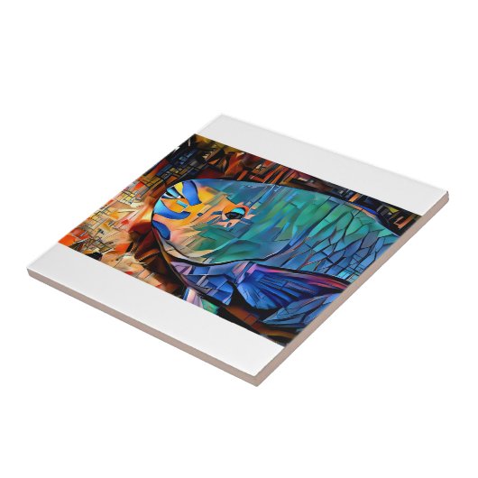 Parrot Fish Ceramic Tegel Tegeltje (Zijkant)