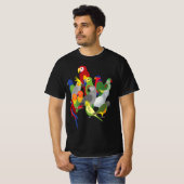 Parrot Flock - Macaw, Cockatoo, African Grey, & Bu T-shirt (Voorkant volledig)