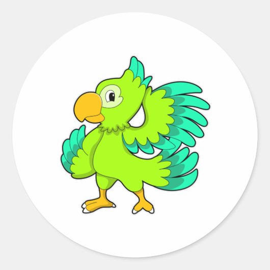 Parrot green ronde sticker (Voorkant)