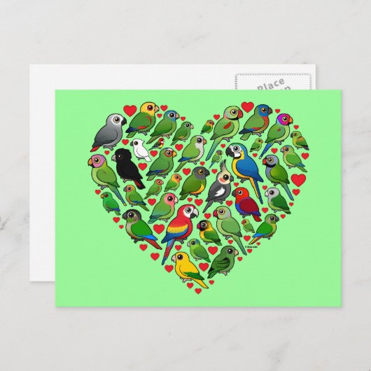 Parrot Heart Briefkaart (Voorkant / Achterkant)