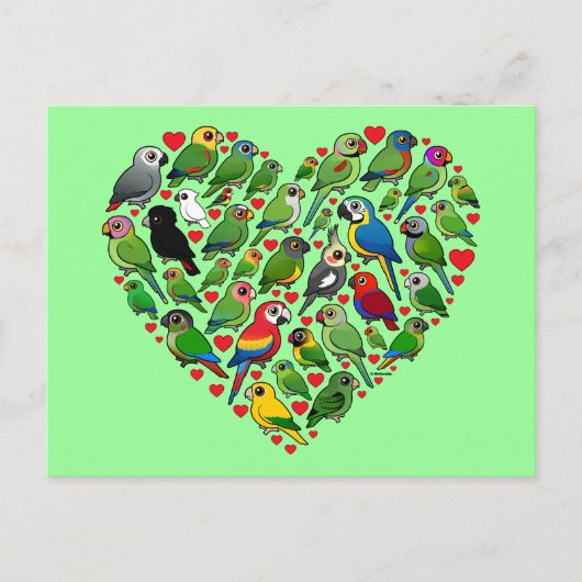 Parrot Heart Briefkaart (Voorkant)