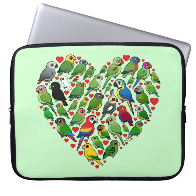 Parrot Heart Laptop Sleeve (Voorkant)