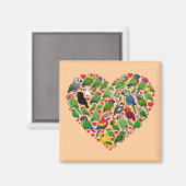 Parrot Heart Magneet (Voorkant / Achterkant)
