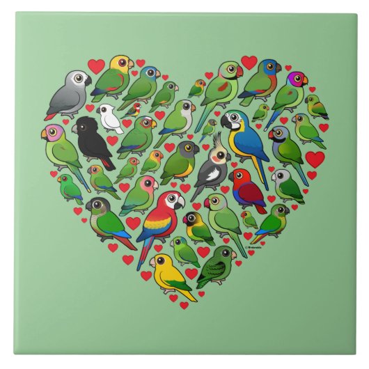Parrot Heart Tegeltje (Voorkant)