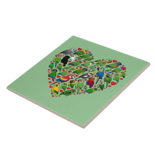 Parrot Heart Tegeltje (Zijkant)