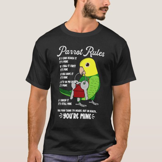 Parrot House Rules Het is mijn dubbele gele heade T-shirt (Voorkant)