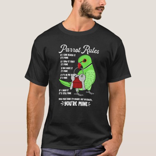 Parrot House Rules Het is mijn groene Indische Rin T-shirt (Voorkant)