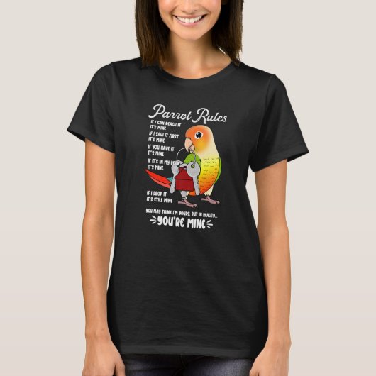 Parrot House Rules Het is mijn groene wang Pineapp T-shirt (Voorkant)