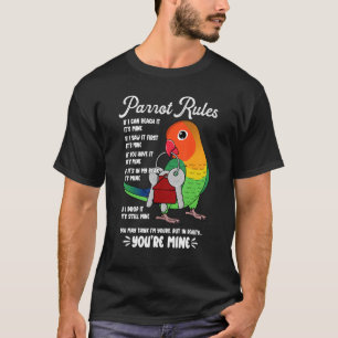 Parrot House Rules Het is mijn i Fischers Lovebird T-shirt