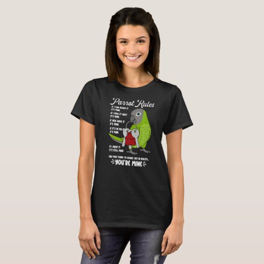 Parrot House Rules Het is Mine I Dusky Conure T-shirt (Voorkant volledig)