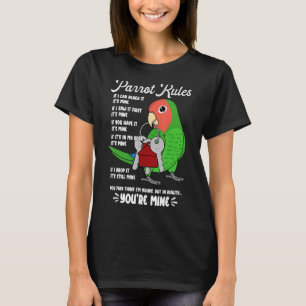 Parrot House Rules Het is Mine I Rosy-face Green L T-shirt