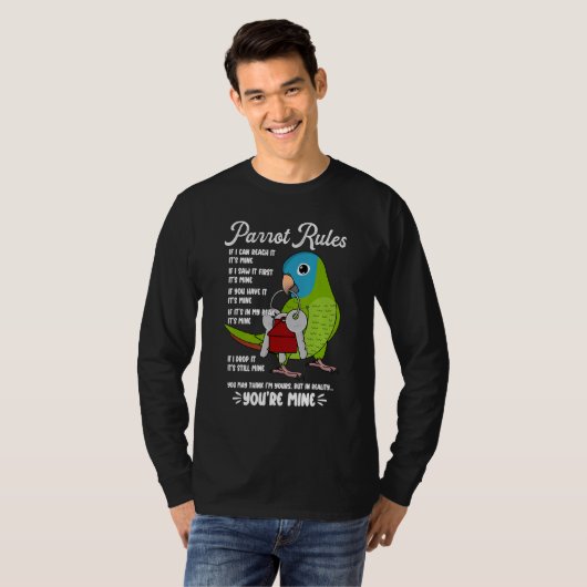 Parrot House Rules It's Mine I Blue-crowned Conure T-shirt (Voorkant volledig)
