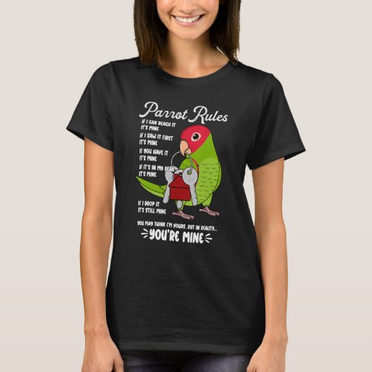 Parrot House Rules It's Mine I Cherry-headed Conur T-shirt (Voorkant)