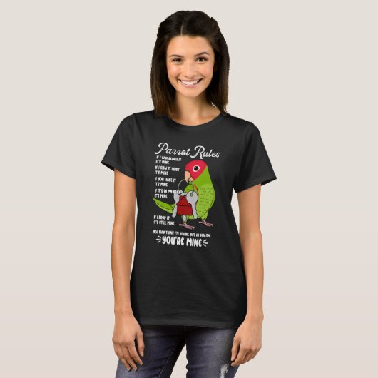 Parrot House Rules It's Mine I Cherry-headed Conur T-shirt (Voorkant volledig)