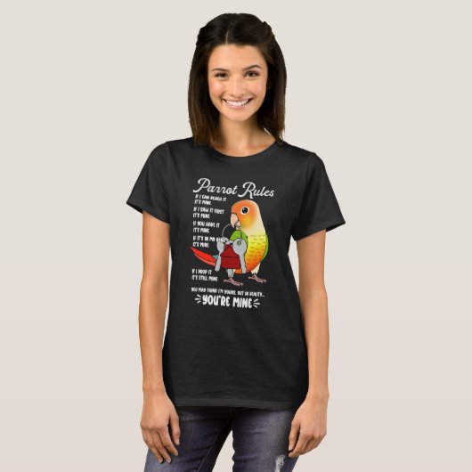 Parrot House Rules It's Mine I Green Cheek Pineapp T-shirt (Voorkant volledig)