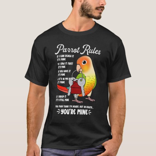 Parrot House Rules It's Mine I Green Cheek Pineapp T-shirt (Voorkant)