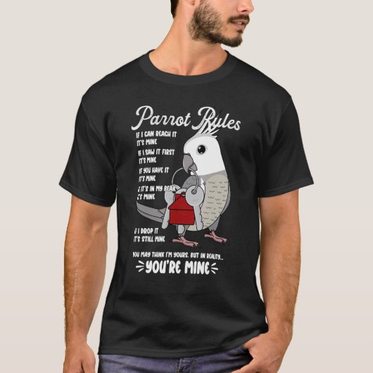 Parrot House Rules It's Mine I White-faced Grey Co T-shirt (Voorkant)