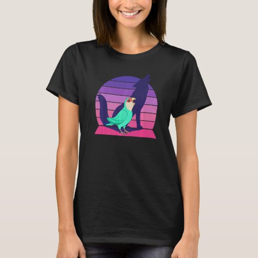 Parrot I Howling Wolf I die Peach face Blue T-shirt (Voorkant)