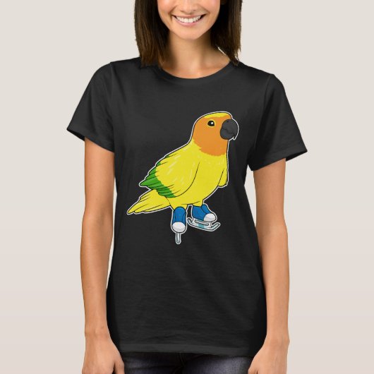 Parrot Ice skate Ice-schaatsen T-shirt (Voorkant)