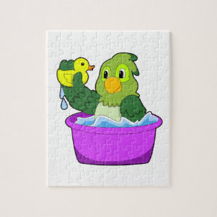 Parrot in Bathtub met Duck Legpuzzel