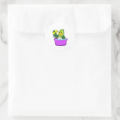 Parrot in Bathtub met Duck Ronde Sticker (Tas)