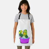 Parrot in Bathtub met Duck Schort (Insitu)