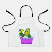 Parrot in Bathtub met Duck Schort (Voorkant)