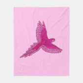 Parrot in de vlucht, Fuchsia en Ice Pink Fleece Deken (Voorkant)