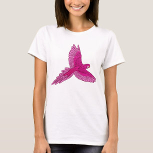 Parrot in de vlucht, Fuchsia en Ice Pink T-shirt