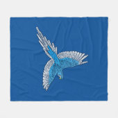 Parrot in de vlucht, kobalt Blue en White Fleece Deken (Voorkant (Horizontaal))