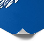 Parrot in de vlucht, kobalt Blue en White Poster (Hoek)