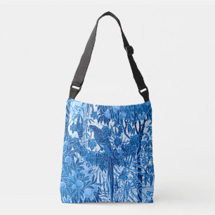 Parrot in een Oerwoud dat Plaatst, Indigo Blauw en Crossbody Tas
