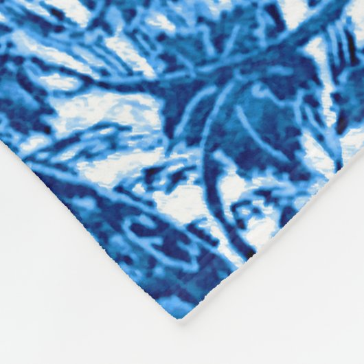 Parrot in een Oerwoud dat Plaatst, Indigo Blauw en Fleece Deken (Hoek)