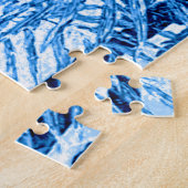 Parrot in een Oerwoud dat Plaatst, Indigo Blauw en Legpuzzel (Zijkant)