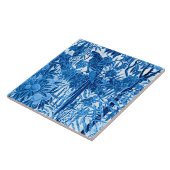 Parrot in een Oerwoud dat Plaatst, Indigo Blauw en Tegeltje (Zijkant)