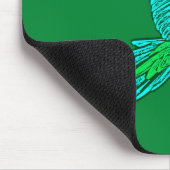 Parrot in Flight, Jade Green en Turquoise Muismat (Hoek)