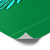 Parrot in Flight, Jade Green en Turquoise Poster (Hoek)
