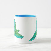 Parrot in Flight, Lime Green en Turquoise Mok (Midden)