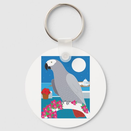 Parrot in het Paradijs Sleutelhanger (Voorkant)