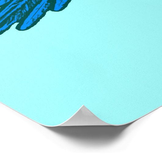 Parrot in vlucht, Aqua en Cobalt Blue Poster (Hoek)