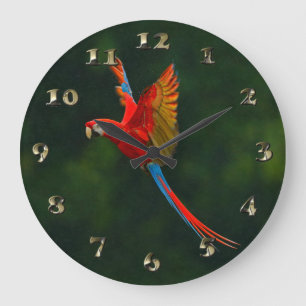 Parrot in vlucht grote klok