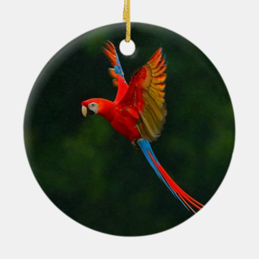 Parrot in vlucht keramisch ornament (Achterkant)