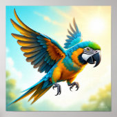 Parrot in vlucht poster (Voorkant)