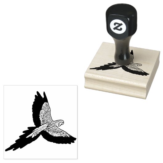 Parrot in vlucht rubberstempel (Gestempeld)