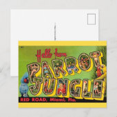 Parrot Jungle Miami Vintage Postcard Briefkaart (Voorkant / Achterkant)