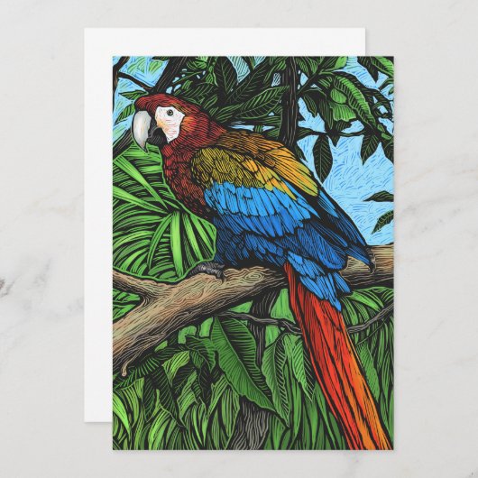 Parrot-kaart Aankondiging (Voorkant / Achterkant)