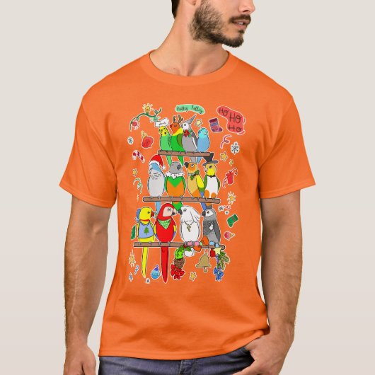 Parrot kerst Holly Jolly T-shirt (Voorkant)