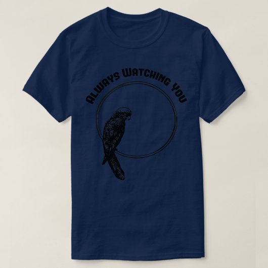 Parrot kijkt altijd naar je t-shirt (Design voorkant)