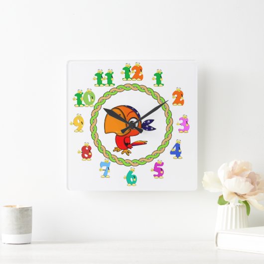 Parrot-klok Vierkante Klok (Huis)